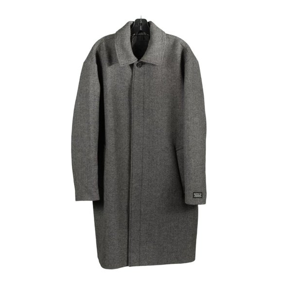 Levi Strauss & Co Men's Gray Herringbone Wool Blend Overcoat Size M - Picture 1 of 4
